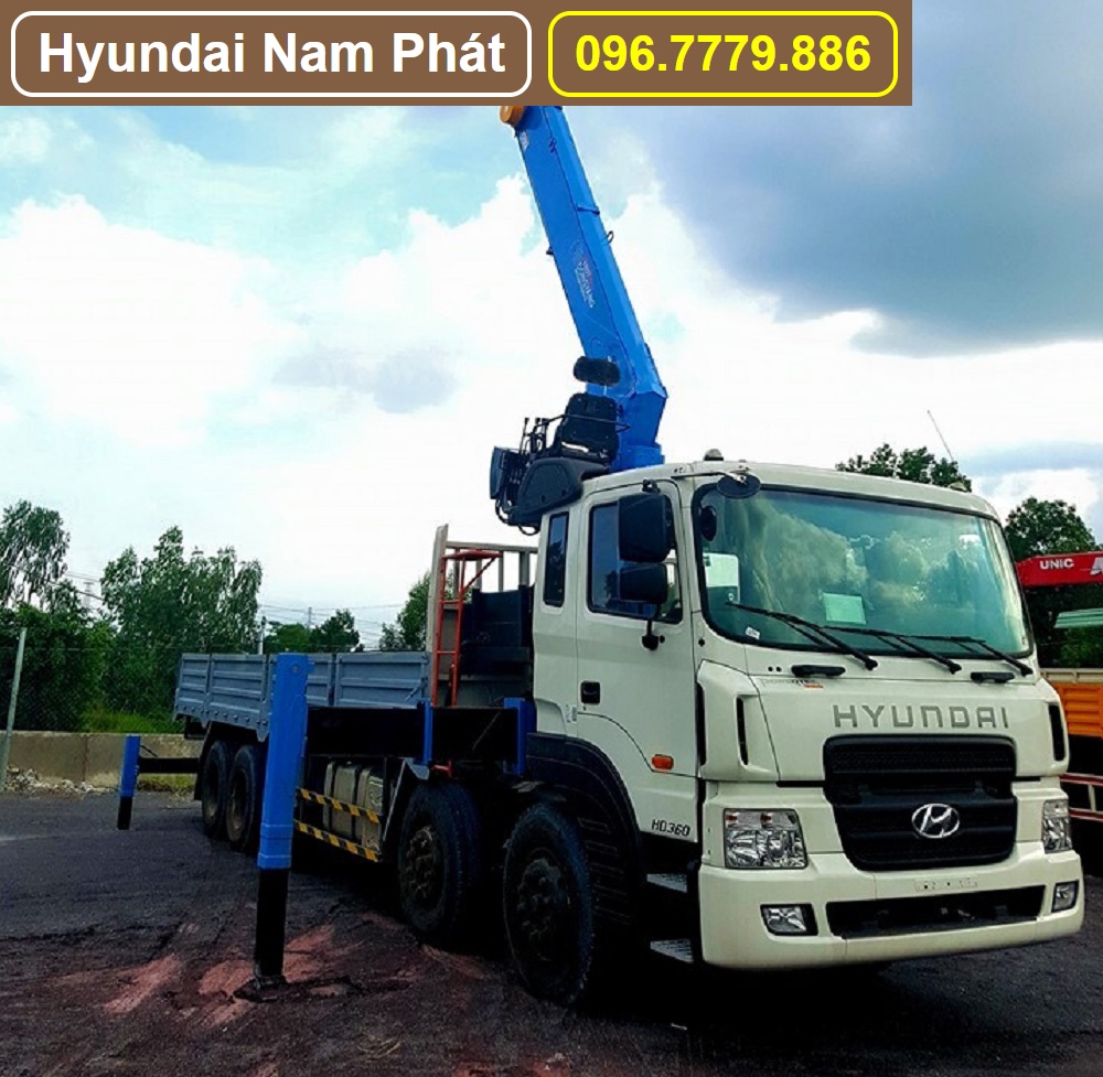 xe tải hyundai hd320 gắn cẩu Dongyang 10 tấn
